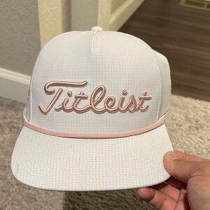 Titleist White Cap with Pink Embroidery